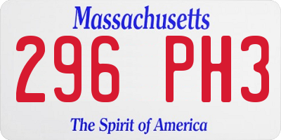 MA license plate 296PH3