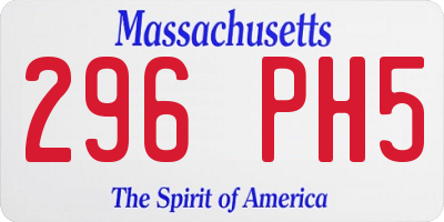 MA license plate 296PH5