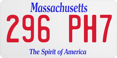MA license plate 296PH7