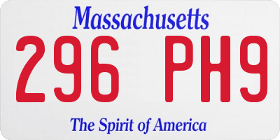 MA license plate 296PH9
