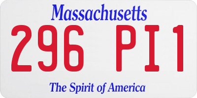 MA license plate 296PI1