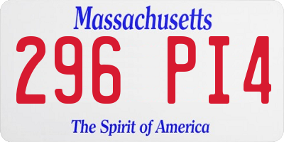MA license plate 296PI4