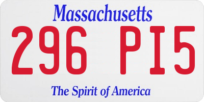 MA license plate 296PI5
