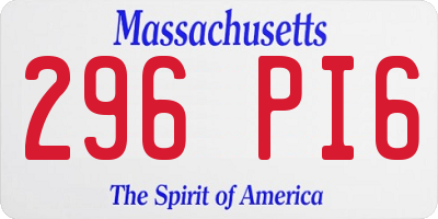 MA license plate 296PI6