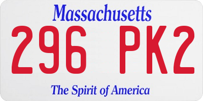 MA license plate 296PK2