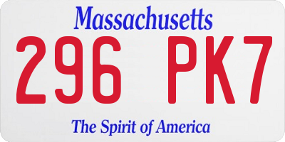 MA license plate 296PK7