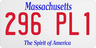 MA license plate 296PL1
