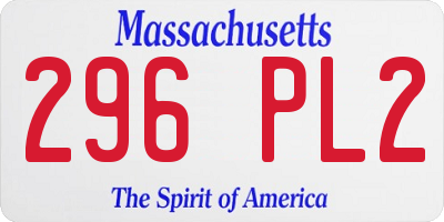 MA license plate 296PL2