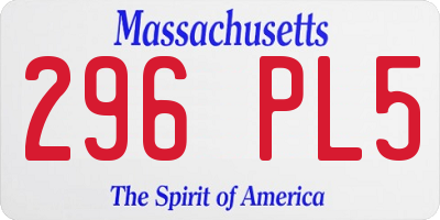 MA license plate 296PL5