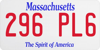 MA license plate 296PL6