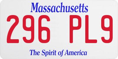 MA license plate 296PL9