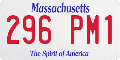 MA license plate 296PM1