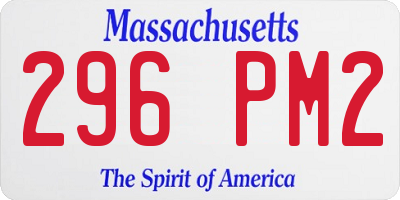 MA license plate 296PM2