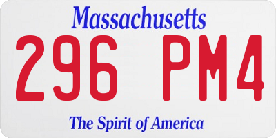 MA license plate 296PM4