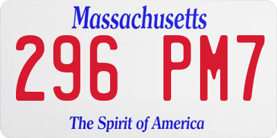 MA license plate 296PM7