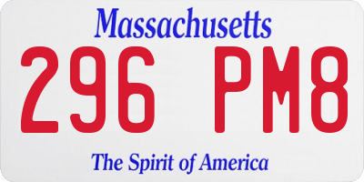 MA license plate 296PM8