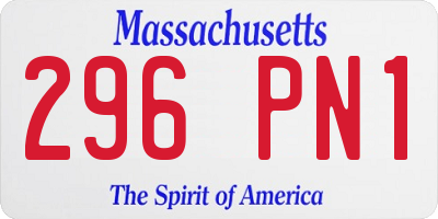 MA license plate 296PN1