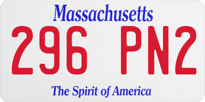 MA license plate 296PN2