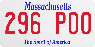 MA license plate 296PO0