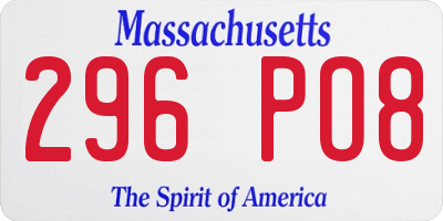 MA license plate 296PO8