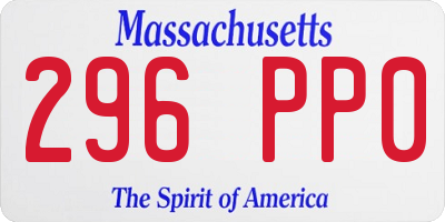 MA license plate 296PP0