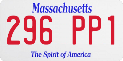 MA license plate 296PP1