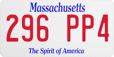 MA license plate 296PP4