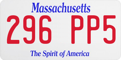 MA license plate 296PP5