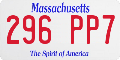 MA license plate 296PP7
