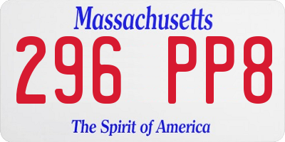 MA license plate 296PP8