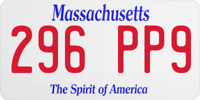 MA license plate 296PP9