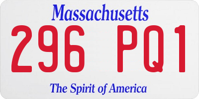 MA license plate 296PQ1