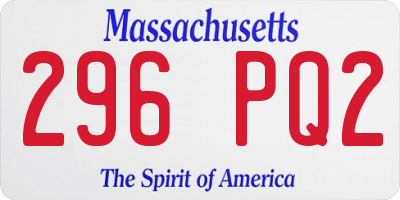 MA license plate 296PQ2