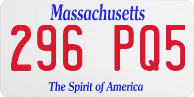 MA license plate 296PQ5