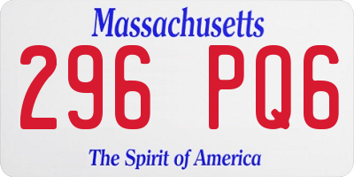 MA license plate 296PQ6