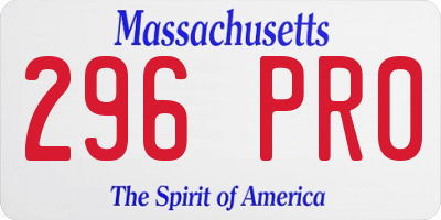 MA license plate 296PR0