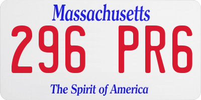 MA license plate 296PR6