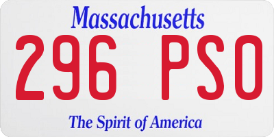 MA license plate 296PS0