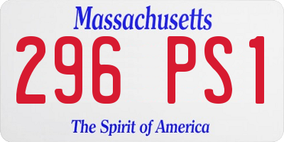 MA license plate 296PS1