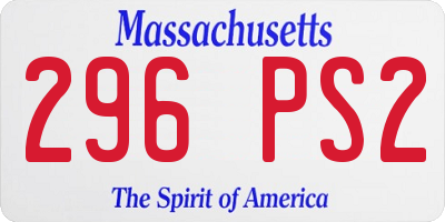 MA license plate 296PS2