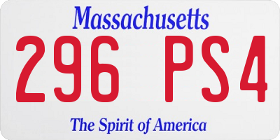 MA license plate 296PS4