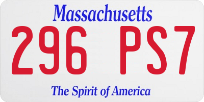 MA license plate 296PS7