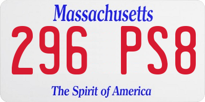 MA license plate 296PS8