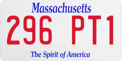 MA license plate 296PT1