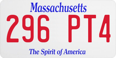 MA license plate 296PT4