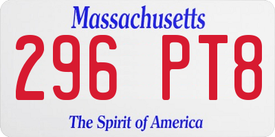 MA license plate 296PT8