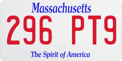 MA license plate 296PT9