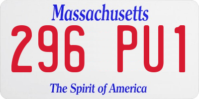 MA license plate 296PU1