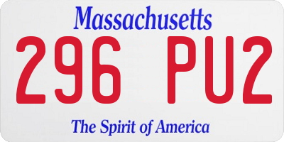 MA license plate 296PU2
