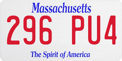 MA license plate 296PU4